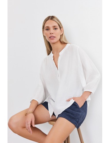 Velvet - Avis Woven  Linen Puffy Sleeve Top français