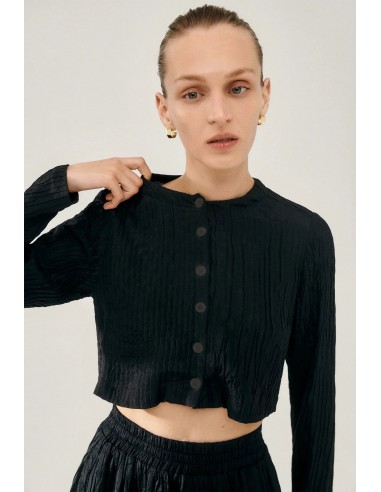 Silk Laundry - Crinkle Collarless Crop Shirt 2023