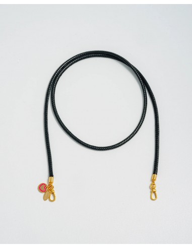 Mademoiselle Jules - Cord Necklace Black +  Black Candy Heart pas chere