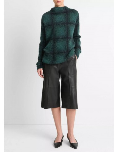 Vince - Shadow Plaid Funnel Neck Sweater pas cheres