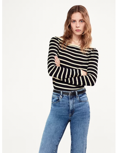 Frame - L/S Stripe Boatneck pas chere