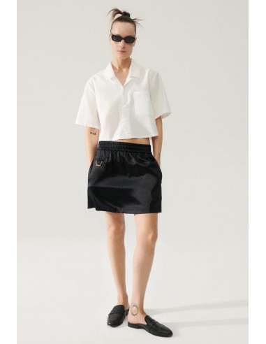 Silk Laundry - Heavy A-Line Mini Skirt Black la livraison gratuite