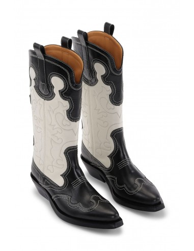 Ganni - Mid Shaft Embroidered Western Bicolor Voir les baskets