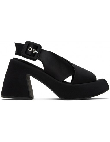 Ganni - Retro Heeled Platform Cross Sandal Satin l'achat 